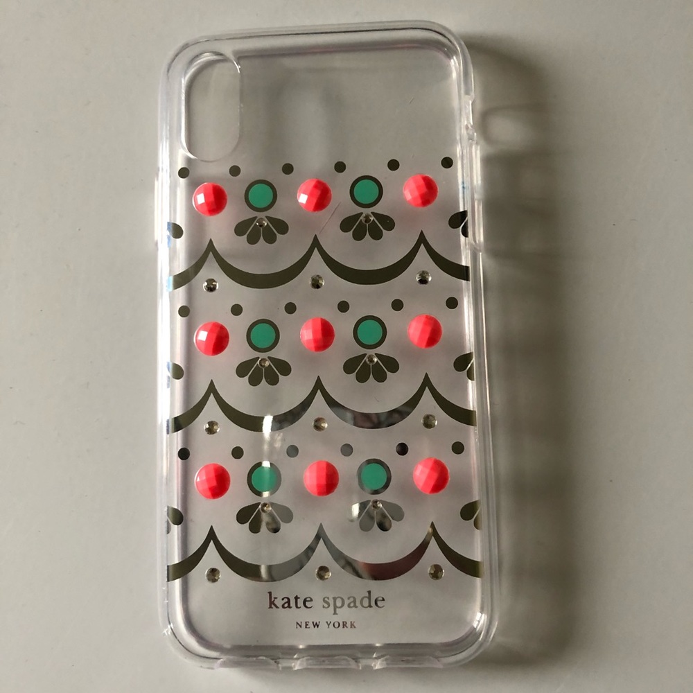 Kate Spade iPhone XS / X Cell Case Coral Teal